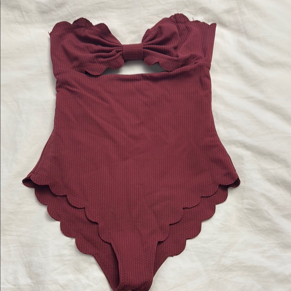 Marysia Swim Red Scalloped One Piece